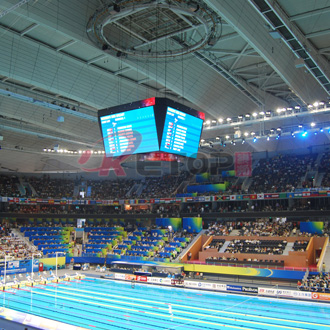 Funnel-shaped LED Display for Basketball Stadium